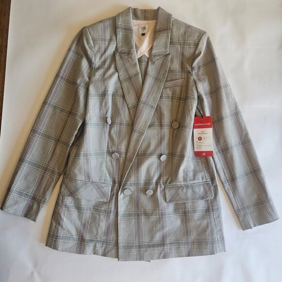 NEW CABI Sz 8 Sleuth Structured Blazer Cranbury Crush Long Double Breasted - Picture 2 of 12